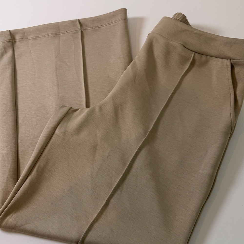 Coop Tan Wide Leg  Lounge Pants Women Large Sustainable Khaki